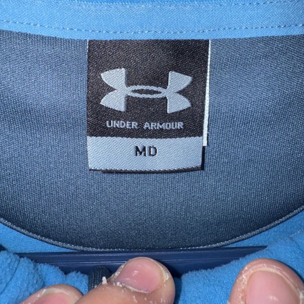 Mens Medium Under Armour Pullover Blue Excellent TPC Canyons Golf Quarter Zip - Picture 2 of 8